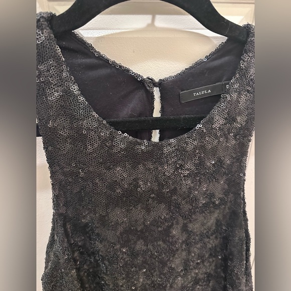 Talula (Aritzia) Canterbury Black Matte Sequined Shift Dress - Picture 2 of 5